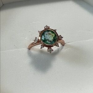 BP Retro Aquamarine Rose Gold Ring - Bomb Party